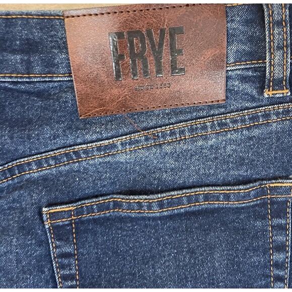 FRYE Denim Skirt Size 6 Culver Button Down A-Line Pockets Belt Loops Western - Picture 4 of 6